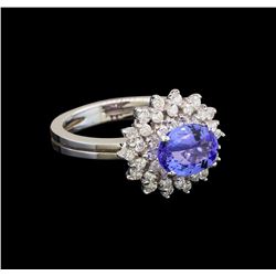 14KT White Gold 1.79 ctw Tanzanite and Diamond Ring