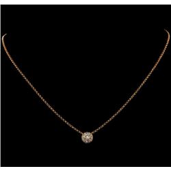 0.88 ctw Diamond Necklace - 18KT Rose Gold