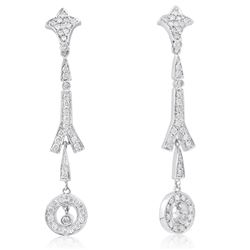 14k White Gold 1.30CTW Diamond Earrings, (I1-I2/J)