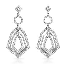 18k White Gold 1.01CTW Diamond Earrings, (SI1-SI3/G-H)