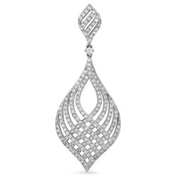 14k White Gold 1.50CTW Diamond Pendant, (I1-I2/F-G)