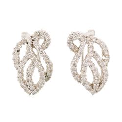 1.2 ctw Diamond Earrings - 18KT White Gold