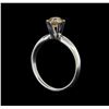 Image 4 : 14KT White Gold 0.70 ctw Round Cut Fancy Brown Diamond Solitaire Ring