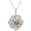 Image 1 : 18k Three Tone Gold 1.95CTW Diamond and Pink Diamond and Multicolor Dia Pendant,