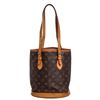 Image 1 : Louis Vuitton Monogram Canvas Leather Petit Bucket PM Bag