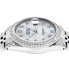 Image 4 : Rolex Mens Stainless Steel MOP Diamond Lugs 36MM Datejust Wristwatch