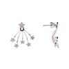 Image 2 : 0.20 ctw Diamond Star Motif Stud Earrings and Earring Jackets - 14KT White Gold