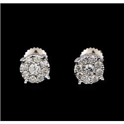 0.71 ctw Diamond Earrings - 14KT White Gold