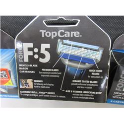 3 New packs Men's 5 Blade Razor Cartridges with Lube strip / 4 cartridge per