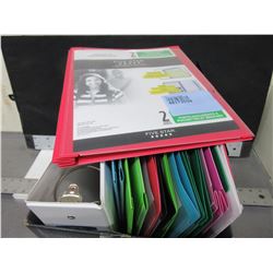 Box of 15 binders/folders assorted colors