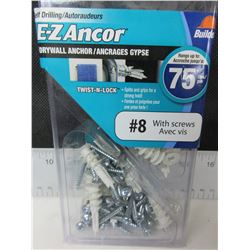 New E-Z Anchor Drywall Anchors 50ct with Screws