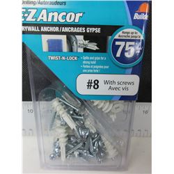 New E-Z Anchor Drywall Anchors 50ct with Screws