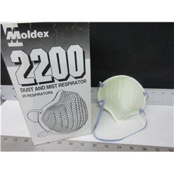 New box of 20 Moldex 2200 Dust and Mist Respirators