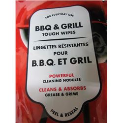 4 New packs BBQ & Grill Tough Wipes / perfect for BBQ lids , sides and more