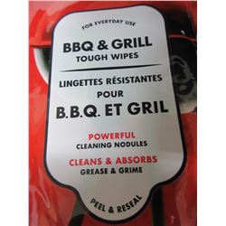 4 New packs BBQ & Grill Tough Wipes / perfect for BBQ lids , sides and more