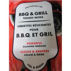 4 New packs BBQ & Grill Tough Wipes / perfect for BBQ lids , sides and more