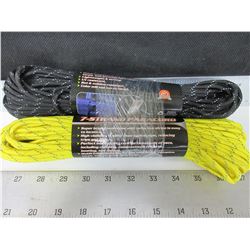 2 New 100ft rolls of Paracord 7 strand 550lb high visbility