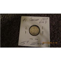 1917 CANADA KING GEORGE V SILVER NICKEL (VF)