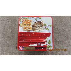 NEW - RED KITTEN TIN & BISCUITS