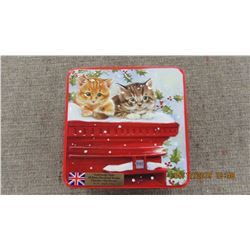 NEW - RED KITTEN TIN & BISCUITS