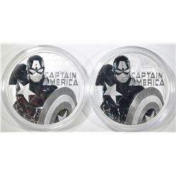 2-2019 TUVALU 1oz SILVER CAPTAIN AMERICA COINS