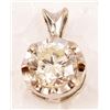 Image 1 : 14K White Gold Solitaire Style Diamond Pendant