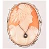 Image 3 : Cameo & Diamond Brooch Pin