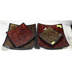 BUNDLE OF 4 MOSAIC CURVED SQUARE CENTERPIECE