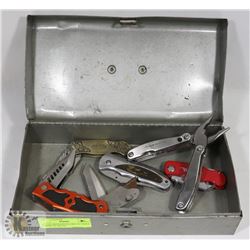 LOT OF SHOP KNIVES, MULTI-TOOLS & MORE IN METAL