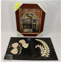 SHADOW BOX PICTURE AND 2 PICTURES