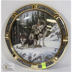 WOLF THEME WALL CLOCK