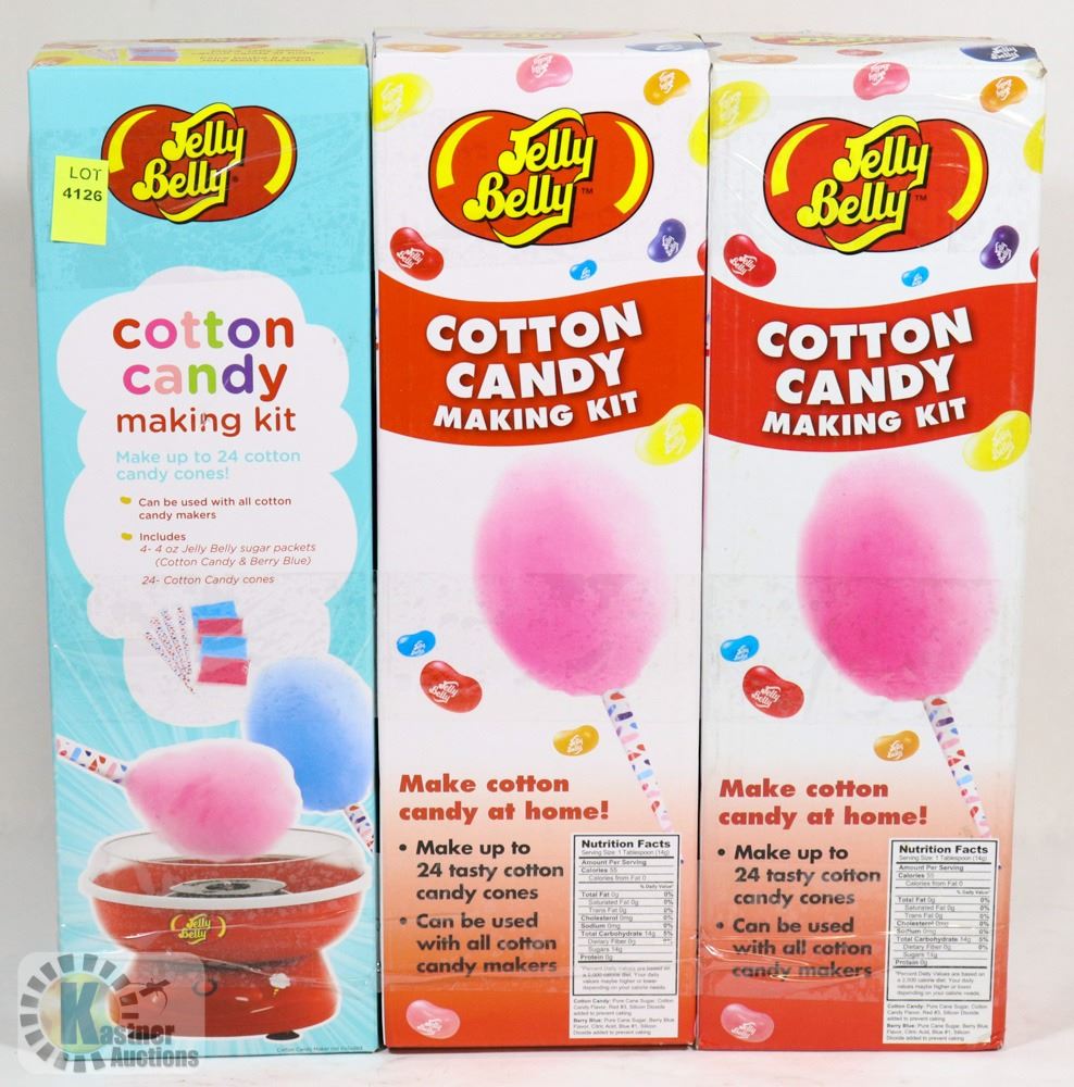 THREE JELLY BELLY COTTON CANDY MAKING KITS