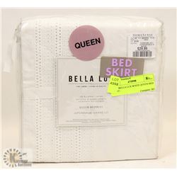 NEW BELLA LUX WHITE QUEEN BED SKIRT -