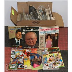 VINTAGE MIXED LOT OF COMICS AND MAGAZINES