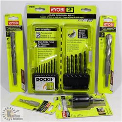 FLAT OF SEALED RYOBI DRILL SET