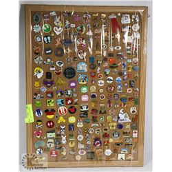 LARGE DISPLAY OF PINS DISNEY, CN, CP AIR