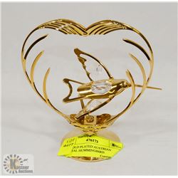 24K GOLD PLATED AUSTRIAN CRYSTAL HUMMINGBIRD.