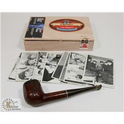 CIGAR BOX WITH TEN 1964 BEATLES CARDS AND A