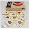 Image 1 : CIGAR BOX WITH TEN OLD WORLD COINS.