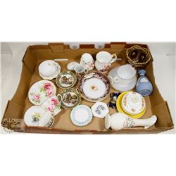 FLAT OF VINTAGE MADE IN ENGLAND CHINA AND