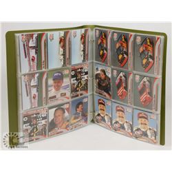 BINDER OF VARIOUS NASCAR/AUTO RACING CARDS.
