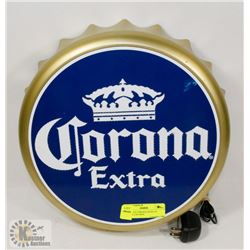 MANCAVE CORONA LIGHT UP BOTTLE CAP SIGN