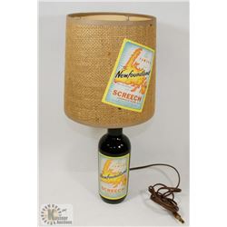 VINTAGE NEWFOUNDLAND SCREECH RUM LAMP.