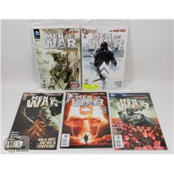 5 ISSUES OF DC COMICS "MEN OF WAR" COMIC BOOKS