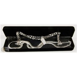 2 PCS 20" SILVER PLATED NECKLACES