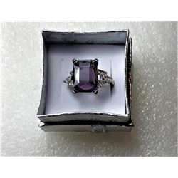 2) EMERALD CUT LAB CREATED AMETHYST