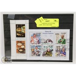 LOT OF FOREIGN COLLECTORS STAMPS,  INCLUDES JOHN
