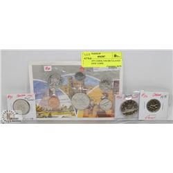 LOT OF 1975 COINS, UNCIRCULATED SET, 3 PROOF COINS