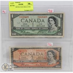 SET OF 2 DEVILS FACE BILLS 1954