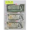 Image 1 : LOT OF 3 CANADA $1 BILLS, 1954, 1973